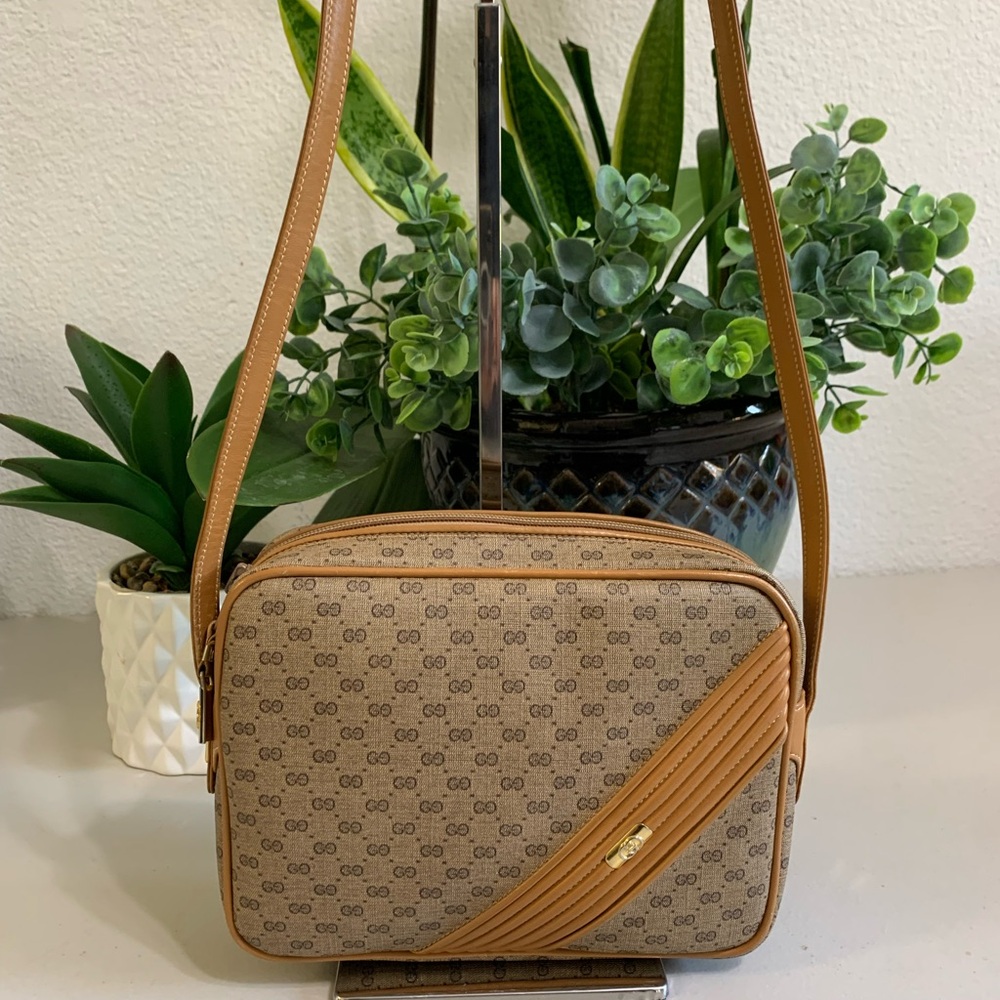 👜💕 Vintage GUCCI Crossbody Brown Leather Bag